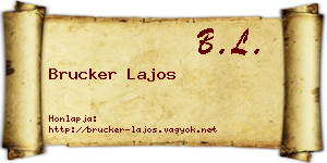 Brucker Lajos névjegykártya